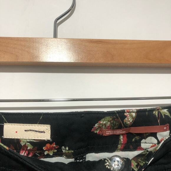 Athropologie Womens Pilcro Mid-Rise Demilune Floral Utility Pants size 32 - Picture 11 of 13